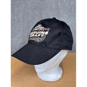 Miller Genuine Draft MGD Beer Black Embroidered Logo Baseball Cap Hat Adjustable